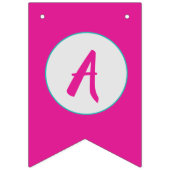 ベビーシャークピンクハッピーバースデーバナー金ゴールド バンティングフラッグ (第3の旗)