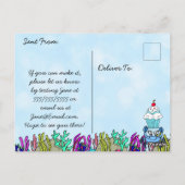 ベビーシャークファミリーカスタム誕生日招待状 ポストカード (裏面)