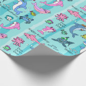 ベビーシャークファミリードゥーハッピーバースデー ラッピングペーパー (角)