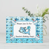 ベビーシャークボーイズ誕生日 招待状 (スタンド正面)