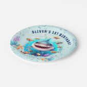 ベビーシャークボーイファースト誕生日パーティー ペーパープレート (アングル)