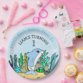 ベビーシャーク少年の誕生日パーティー ペーパープレート (パーティー)