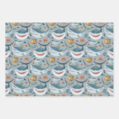 ベビーシャーク第1回2回3子供の誕生日ギフトお願い ラッピングペーパーシート (正面)