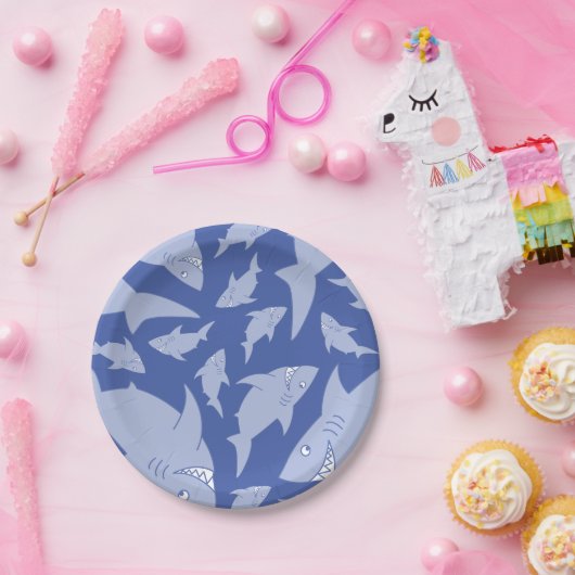 ベビーシャーク1歳の誕生日プレート ペーパープレート (パーティー)