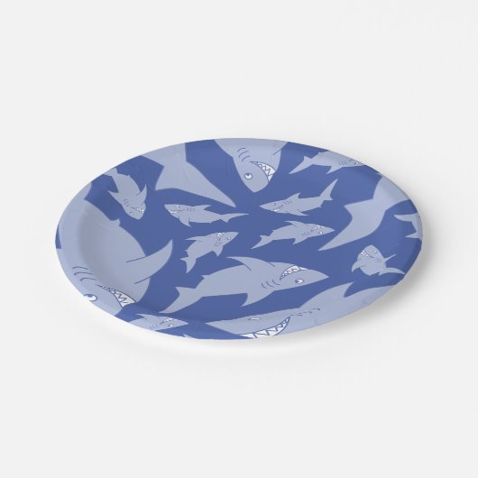 ベビーシャーク1歳の誕生日プレート ペーパープレート (アングル)