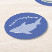 ベビーシャーク1th誕生日パーティーコースター ラウンドペーパーコースター (アングル)