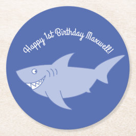ベビーシャーク1th誕生日パーティーコースター ラウンドペーパーコースター