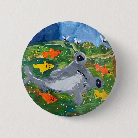 ベビーシャーク「Art by Kids」 缶バッジ (正面)
