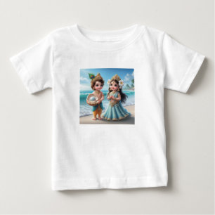 ベビーシュリークリシュナ&ラダとダイアモンドディヴィン ベビーTシャツ