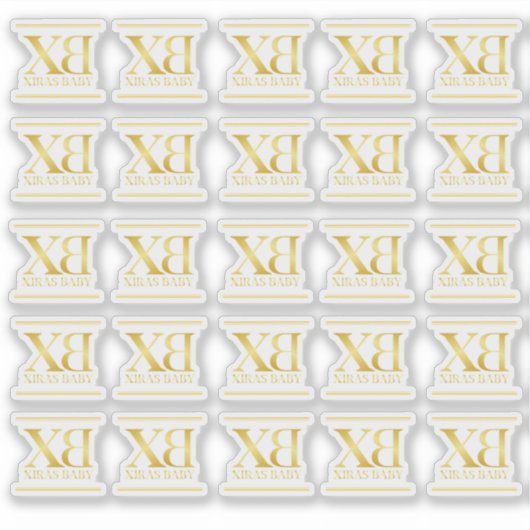 ベビーシューズのベビーカスタムカットビニールラベル用キシラス シール (正面)