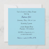 ベビーシューズレトロベビーシャワー招待状ブルー 招待状 (裏面)