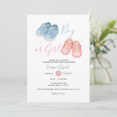 ベビーシューズ性リビールパーティの招待状 招待状 (スタンド正面)