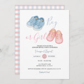 ベビーシューズ性リビールパーティの招待状 招待状 (正面/裏面)