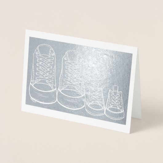 ベビーシューズ新着祝い新生児 箔カード (正面)