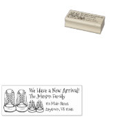 ベビーシューズ新着誕生発表住所 ラバースタンプ (押印)