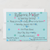 ベビーシューズ男の子と女の子の双子ベビーシャワー招待状 招待状 (裏面)