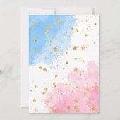 ベビーシューズ男の子または女の子ピンクの青のジェンダーのリビール 招待状 (裏面)