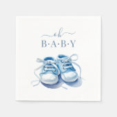 ベビーシューズ ベビーシャワー招待状 男の子 スタンダードカクテルナプキン (正面)