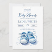 ベビーシューズ ベビーシャワー招待状 男の子 招待状 (正面)