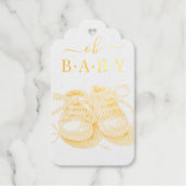 ベビーシューズ ベビーシャワー招待状, 赤ちゃん男の子 ギフトタグ (正面)