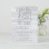 ベビーシルバーグレーの赤ちゃんシャワー外は寒い 招待状 (スタンド正面)