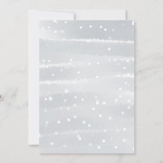 ベビーシルバーグレーの赤ちゃんシャワー外は寒い 招待状 (裏面)