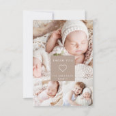 ベビーシンプルありがとうフォトコラージュモダンInvitat 招待状 (裏面)