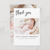 ベビーシンプルありがとうフォトコラージュモダンInvitat 招待状 (正面/裏面)