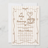 ベビーシンプルがコーヒーの赤ちゃんシャワーを醸造している 招待状 (正面)