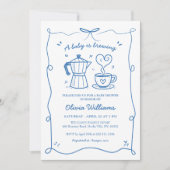 ベビーシンプルがコーヒー少年の赤ちゃんシャワーを醸造している 招待状 (正面)