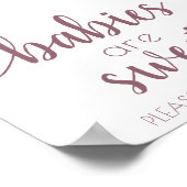 ベビーシンプルは甘い |モーヴピンクのシャワーサイン ポスター (角)