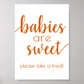 ベビーシンプルは甘い |秋オレンジ色のシャワー記号 ポスター (正面)