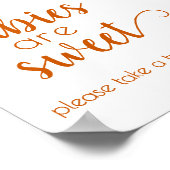 ベビーシンプルは甘い |秋オレンジ色のシャワー記号 ポスター (角)