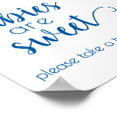 ベビーシンプルは甘い |青いフランスのシャワー記号 ポスター (角)