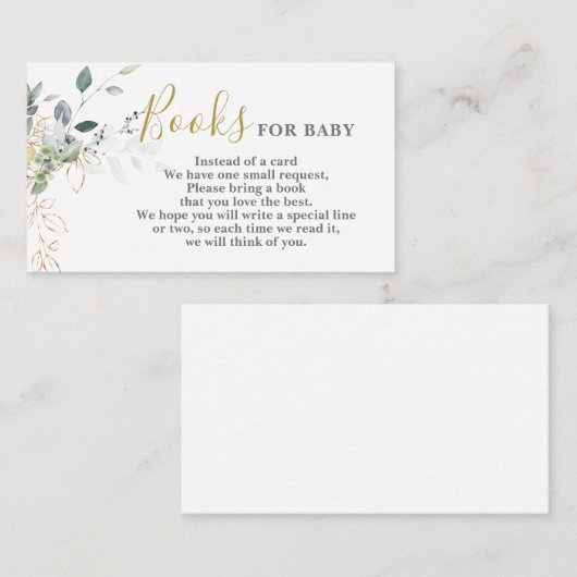 ベビーシンプルカード用緑化書籍 エンクロージャーカード (正面/裏面)