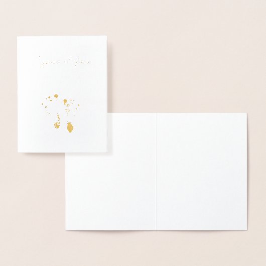 ベビーシンプルサンキューゴールドエレガントフォイル足跡 箔カード (ディスプレー)