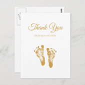 ベビーシンプルサンキューホテエレガントルフットプリント ポストカード (正面/裏面)
