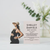 ベビーシンプルシャワーフォトピンク インビテーションポストカード (スタンド正面)