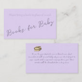 ベビーシンプルシャワー用淡い色のモノグラムラベンダー本 名刺 (正面/裏面)