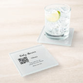 ベビーシンプルシャワーWebサイトバーコードQR追加ネームdet ガラスコースター (アングル)