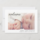 ベビーシンプルフォトウェルカム誕生 案内状 (正面)