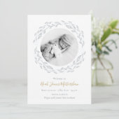 ベビーシンプルフォトボタニカルガーランドボーイ誕生 案内状 (スタンド正面)