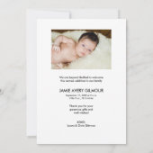 ベビーシンプルフォト手書き誕生&サンキュー サンキューカード (裏面)