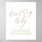 ベビーシンプルポストと言わない書道赤ちゃんシャワー ポスター (正面)