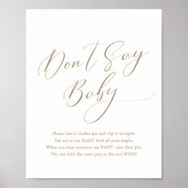 ベビーシンプルポストと言わない書道赤ちゃんシャワー ポスター