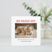 ベビーシンプルレッド非常に喜び愛犬のクリスマス シーズンカード (スタンド正面)