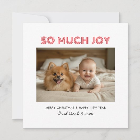 ベビーシンプルレッド非常に喜び愛犬のクリスマス シーズンカード (正面)