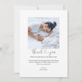 ベビーシンプル写真ありがとうスクリプトハート 案内状 (裏面)