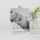 ベビーシンプル写真の生誕通知カード 案内状 (スタンド正面)