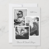 ベビーシンプル写真の生誕通知カード 案内状 (裏面)